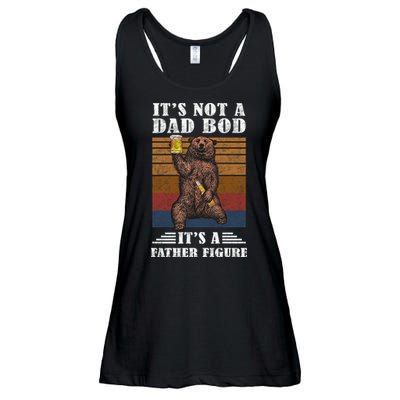 It's Not A Dad Bod It's Father Figure Funny Bear Beer Retro Ladies Essential Flowy Tank