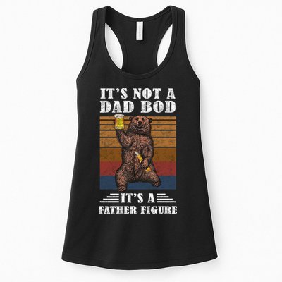 It's Not A Dad Bod It's Father Figure Funny Bear Beer Retro Womens Tank Top