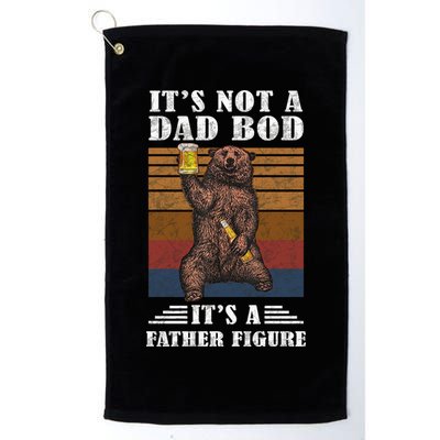 It's Not A Dad Bod It's Father Figure Funny Bear Beer Retro Golf Towel