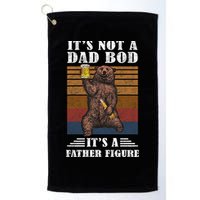 It's Not A Dad Bod It's Father Figure Funny Bear Beer Retro Golf Towel