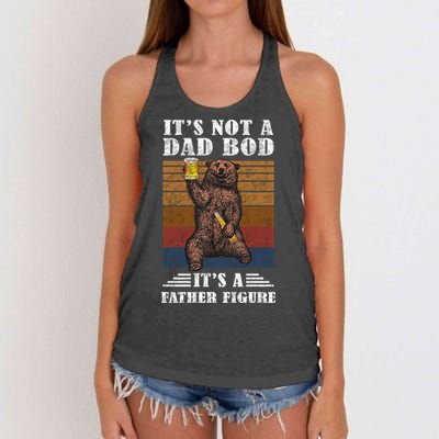 It's Not A Dad Bod It's Father Figure Funny Bear Beer Retro Women's Knotted Racerback Tank