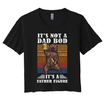It's Not A Dad Bod It's Father Figure Funny Bear Beer Retro Crop Top