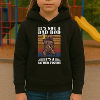It's Not A Dad Bod It's Father Figure Funny Bear Beer Retro Kids Hoodie