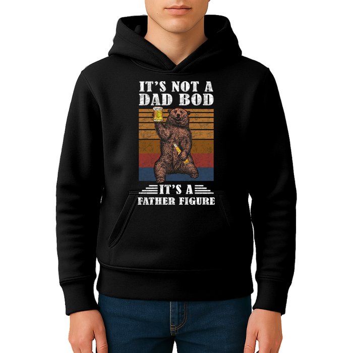 It's Not A Dad Bod It's Father Figure Funny Bear Beer Retro Kids Hoodie