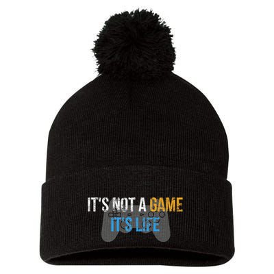 ItS Not A Game ItS Life Pom Pom 12in Knit Beanie