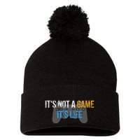 ItS Not A Game ItS Life Pom Pom 12in Knit Beanie