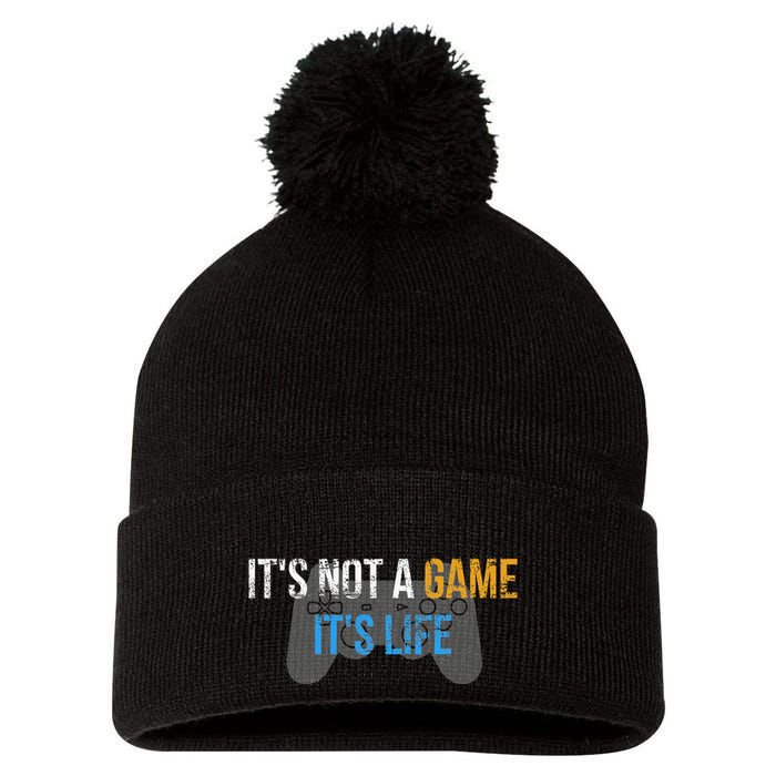 ItS Not A Game ItS Life Pom Pom 12in Knit Beanie