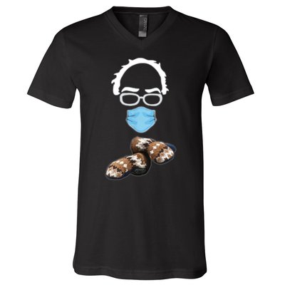 Inauguration Bernie Sanders Mittens V-Neck T-Shirt