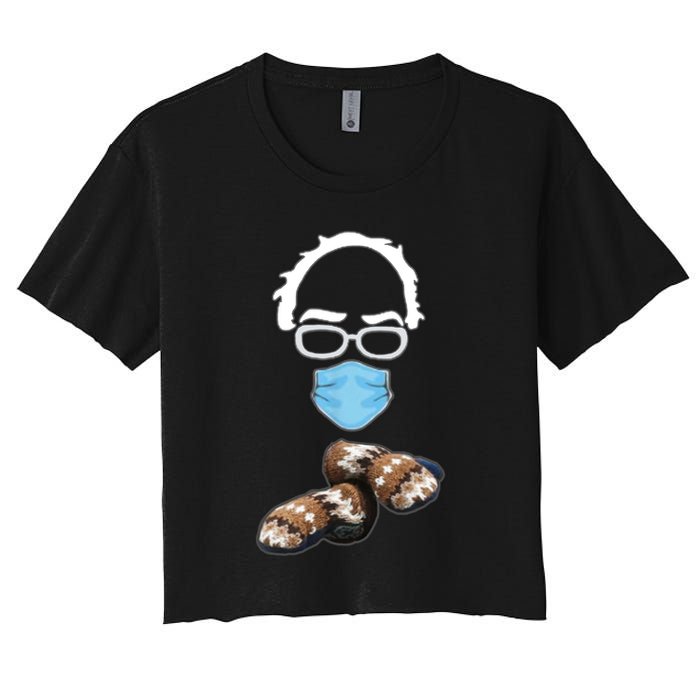 Inauguration Bernie Sanders Mittens Women's Crop Top Tee