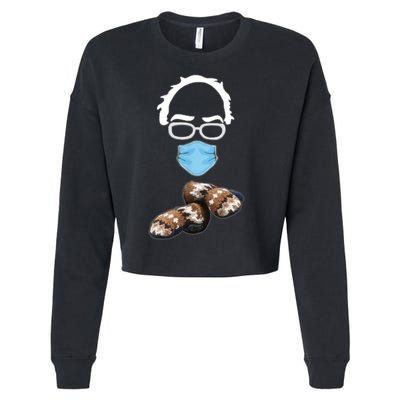 Inauguration Bernie Sanders Mittens Cropped Pullover Crew