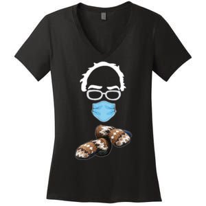 Inauguration Bernie Sanders Mittens Women's V-Neck T-Shirt