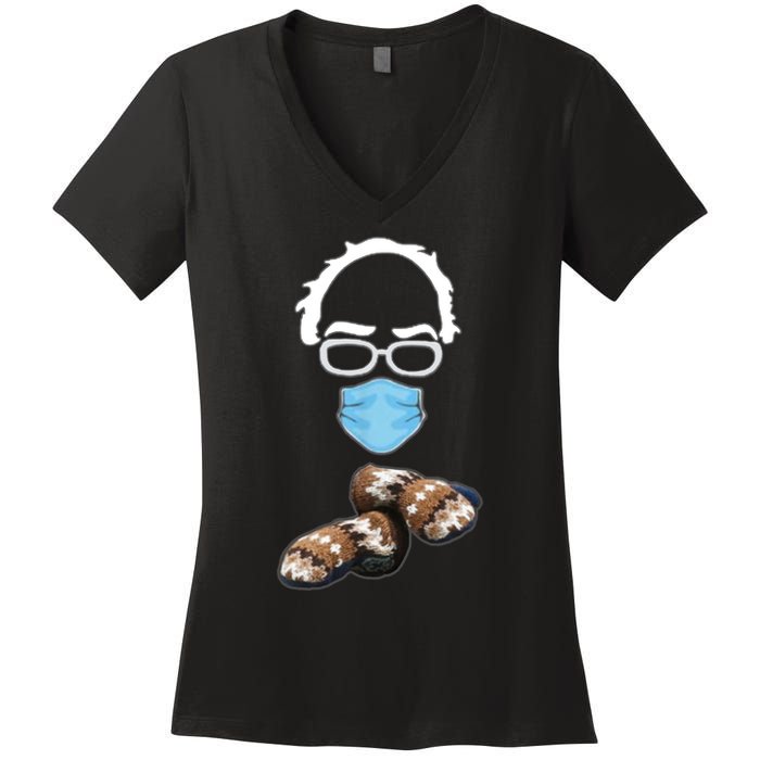 Inauguration Bernie Sanders Mittens Women's V-Neck T-Shirt
