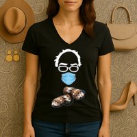 Inauguration Bernie Sanders Mittens Women's V-Neck T-Shirt