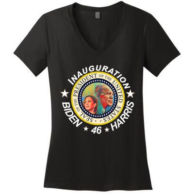 Inauguration Biden Harris 46th Seal  Women's V-Neck T-Shirt