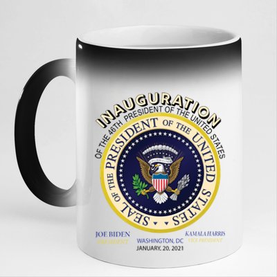 Inauguration Day 46th President Biden Harris 2021 11oz Black Color Changing Mug