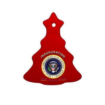 Inauguration Day 46th President Biden Harris 2021 Ceramic Tree Ornament