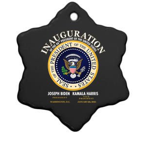 Inauguration Of The 46th President Joe Biden and Kamala Harris 2021 Ceramic Star Ornament