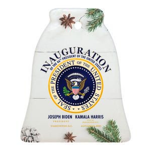 Inauguration Of The 46th President Joe Biden and Kamala Harris 2021 Ceramic Bell Ornament