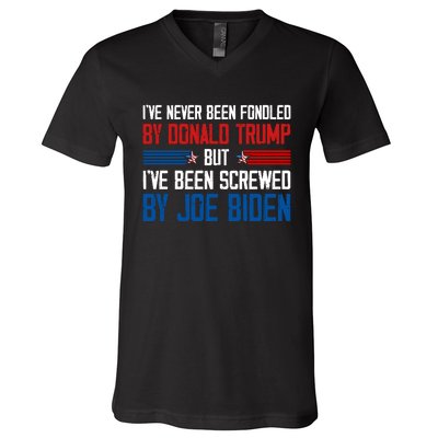 IVe Never Been Fondled By Donald Trump But Joe Biden V-Neck T-Shirt