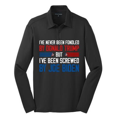 IVe Never Been Fondled By Donald Trump But Joe Biden Silk Touch Performance Long Sleeve Polo