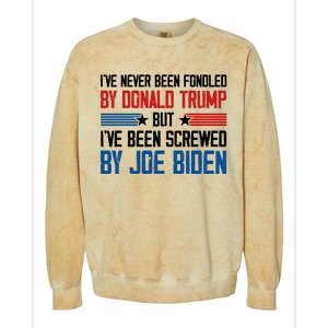 IVe Never Been Fondled By Donald Trump But Joe Biden Colorblast Crewneck Sweatshirt