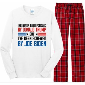 IVe Never Been Fondled By Donald Trump But Joe Biden Long Sleeve Pajama Set