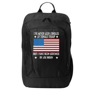 Ive Never Been Fondled By Donald Trump But Screwed By Biden City Backpack