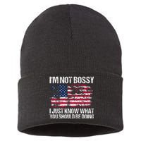 Im Not Bossy I Just Know What You Should Be Doing Funny Sustainable Knit Beanie