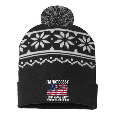 Im Not Bossy I Just Know What You Should Be Doing Funny USA-Made Snowflake Beanie