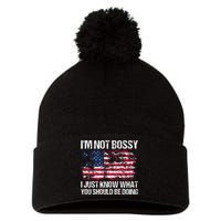 Im Not Bossy I Just Know What You Should Be Doing Funny Pom Pom 12in Knit Beanie