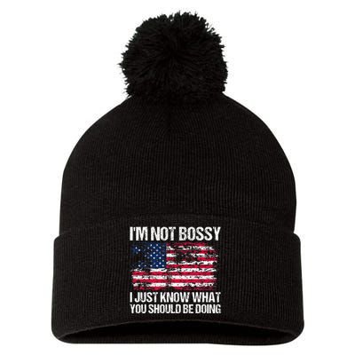 Im Not Bossy I Just Know What You Should Be Doing Funny Pom Pom 12in Knit Beanie