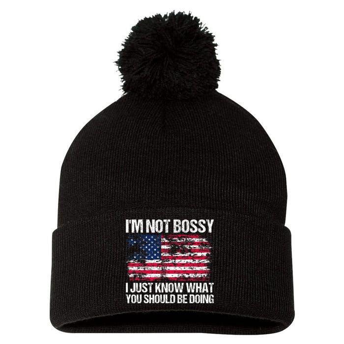 Im Not Bossy I Just Know What You Should Be Doing Funny Pom Pom 12in Knit Beanie