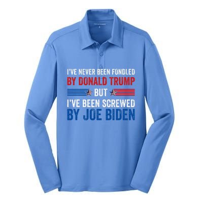 IVe Never Been Fondled By Donald Trump But Joe Biden Silk Touch Performance Long Sleeve Polo