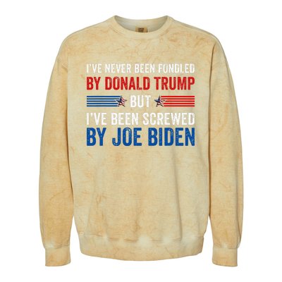 IVe Never Been Fondled By Donald Trump But Joe Biden Colorblast Crewneck Sweatshirt