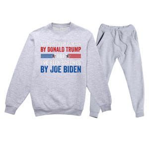 IVe Never Been Fondled By Donald Trump But Joe Biden Premium Crewneck Sweatsuit Set