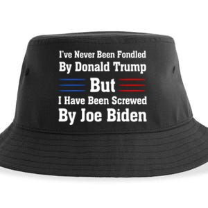 I’ve Never Been Fondled By Donald Trump But Screwed By Biden Sustainable Bucket Hat