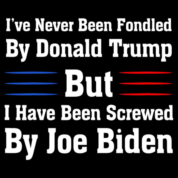 I’ve Never Been Fondled By Donald Trump But Screwed By Biden Drawstring Bag