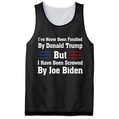 I’ve Never Been Fondled By Donald Trump But Screwed By Biden Mesh Reversible Basketball Jersey Tank