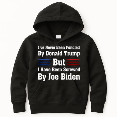 I’ve Never Been Fondled By Donald Trump But Screwed By Biden Kids Hoodie