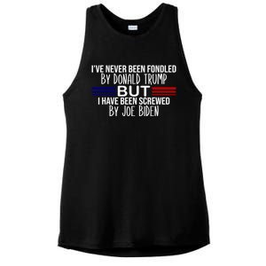 IVe Never Been Fondled By Donald Trump But I Have Been Screwed By Joe Biden Ladies PosiCharge Tri-Blend Wicking Tank