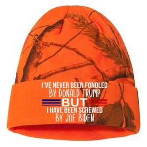 IVe Never Been Fondled By Donald Trump But I Have Been Screwed By Joe Biden Kati Licensed 12" Camo Beanie