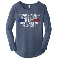 IVe Never Been Fondled By Donald Trump But I Have Been Screwed By Joe Biden Women's Perfect Tri Tunic Long Sleeve Shirt