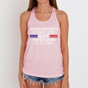 IVe Never Been Fondled By Donald Trump But I Have Been Screwed By Joe Biden Women's Knotted Racerback Tank