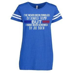 IVe Never Been Fondled By Donald Trump But I Have Been Screwed By Joe Biden Enza Ladies Jersey Football T-Shirt