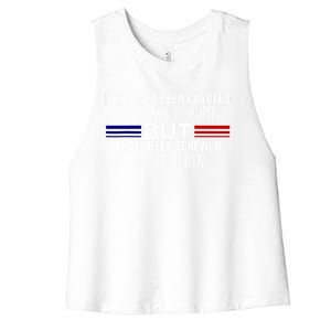 IVe Never Been Fondled By Donald Trump But I Have Been Screwed By Joe Biden Women's Racerback Cropped Tank