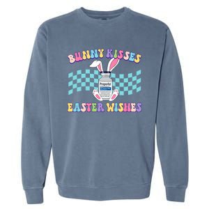 Icu Nurse Bunny Easter Wishes Easter Bunny Spring Gift Garment-Dyed Sweatshirt