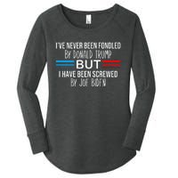 I’ve Never Been Fondled By Donald Trump But Screwed By Biden Women's Perfect Tri Tunic Long Sleeve Shirt