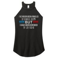 I’ve Never Been Fondled By Donald Trump But Screwed By Biden Women's Perfect Tri Rocker Tank