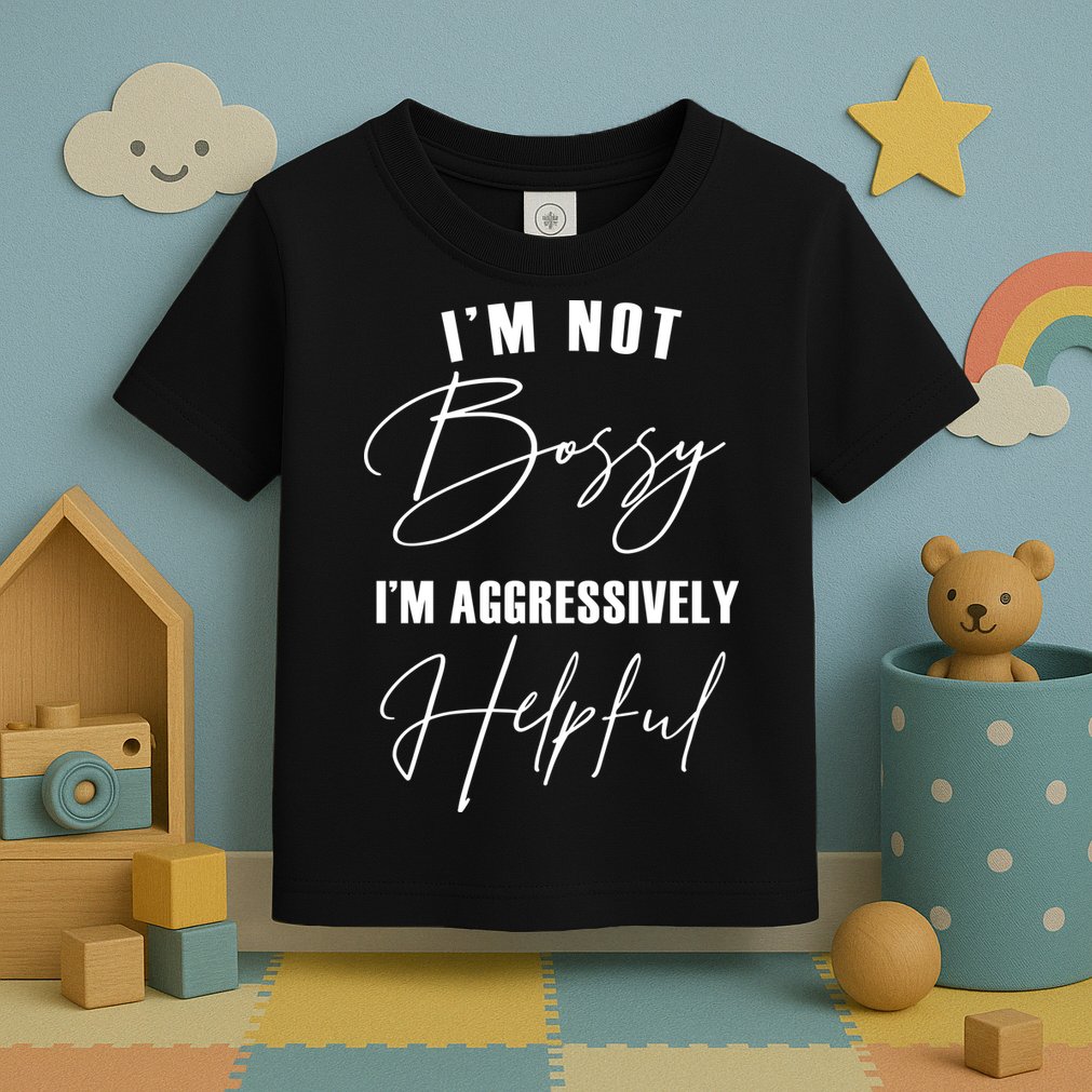 I'm Not Bossy I'm Aggressively Helpful Funny Toddler T-Shirt
