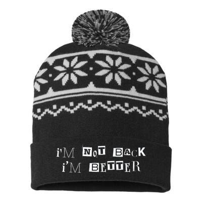 Im Not Back I’m Better Motivational Quote USA-Made Snowflake Beanie